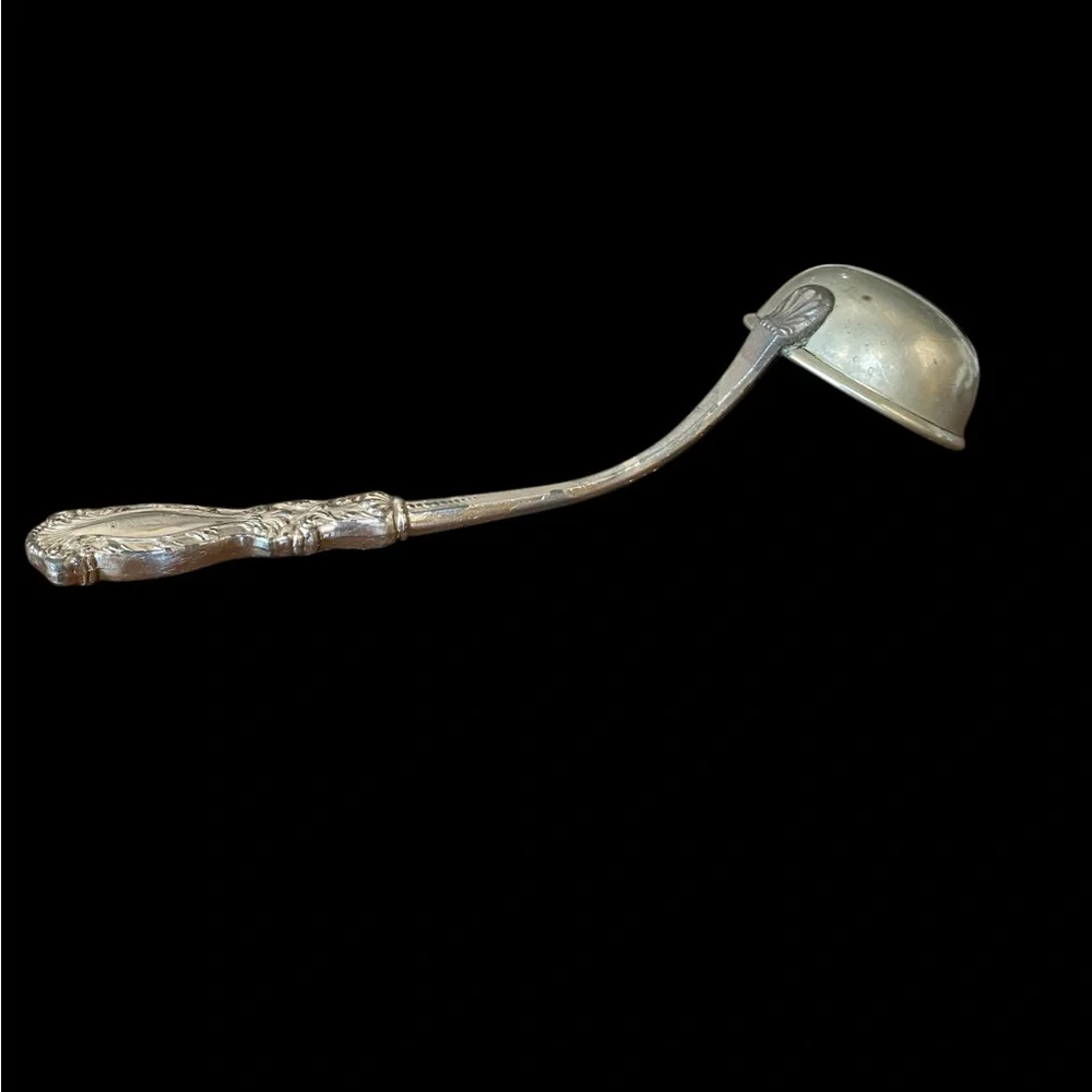Antique Ornate Silverplate Ladle - Art Nouveau Floral Handle